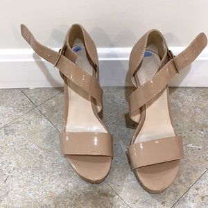 Nine West nude chunky heel sandals